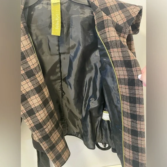 Soia & Kyo Fiona Wool Plaid Belted Jacket - Picture 7 of 8